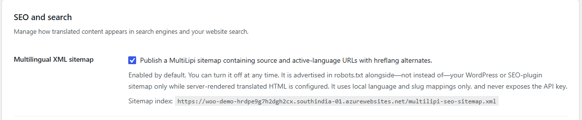 Multilingual XML Sitemap Configuration
