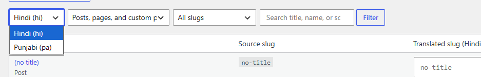 Target Language Filter