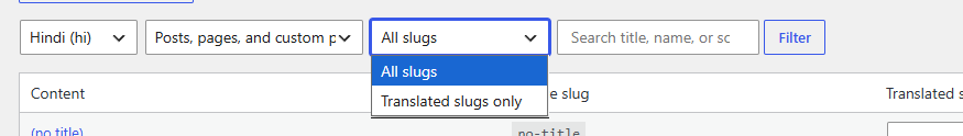 Translation Status Filter